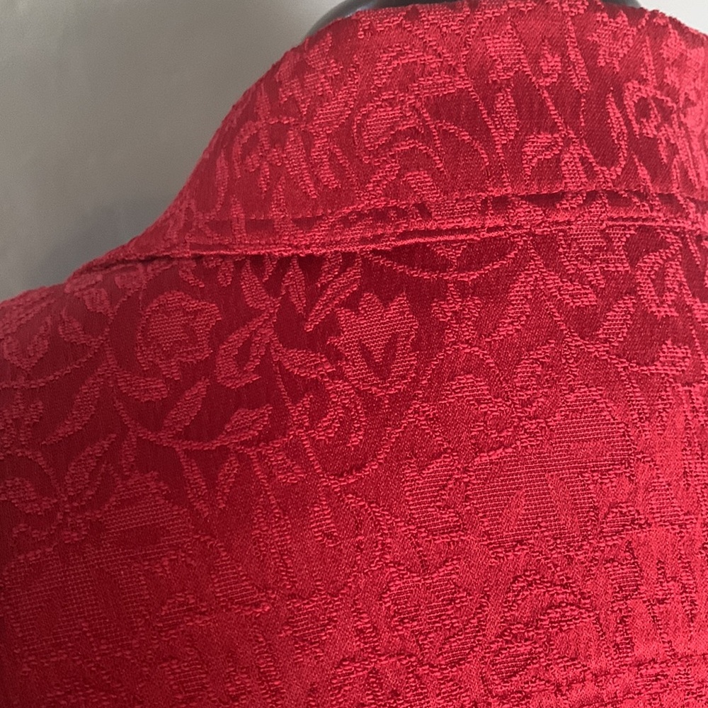 Jones of New York Red Brocade Blazer Size 1X - Picture 5 of 13